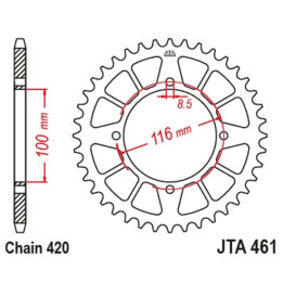 Couronne JT SPROCKETS alu standard - 420 JTA461.52BLK