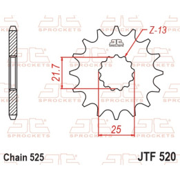 Pignon JT SPROCKETS acier standard - 525 JTF520.16 | Oxmoto