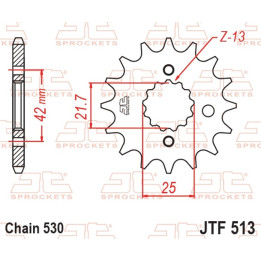 Pignon JT SPROCKETS acier standard - 530 JTF513.16 | Oxmoto