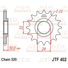 Pignon JT SPROCKETS acier standard - 520 JTF402.15 | Oxmoto
