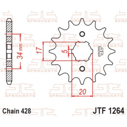 Pignon JT SPROCKETS acier standard - 428 JTF1264.15 | Oxmoto