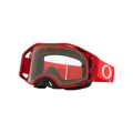 Lunettes Oakley airbrake mx moto transparent rouge | Oxmoto