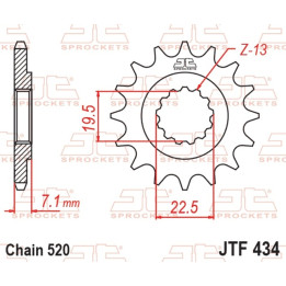 Pignon JT SPROCKETS acier standard - 520 JTF434.16 | Oxmoto