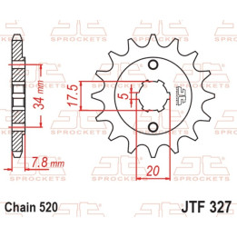 Pignon JT SPROCKETS acier standard - 520 JTF327.13 | Oxmoto