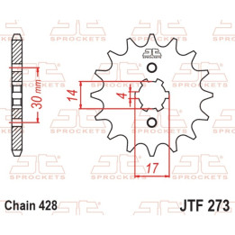 Pignon JT SPROCKETS acier standard - 428 JTF273.13 | Oxmoto
