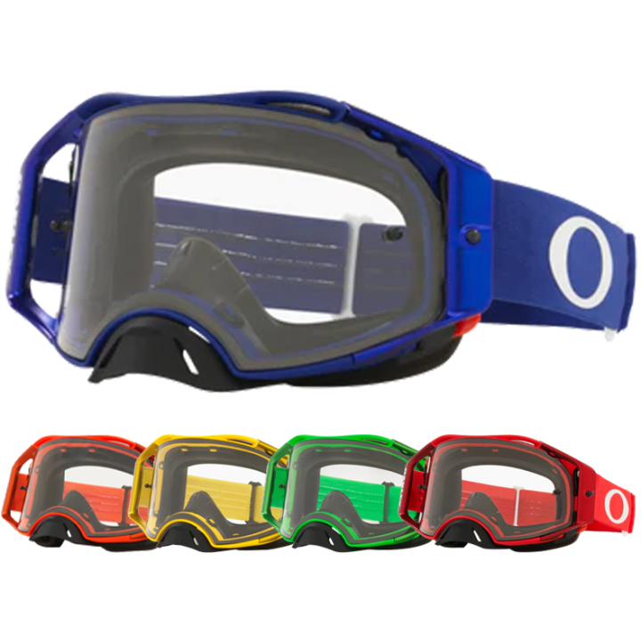 Lunettes Oakley airbrake mx moto transparent jaune | Oxmoto