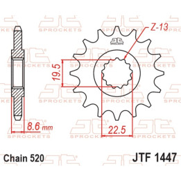 Pignon JT SPROCKETS acier anti-bruit - 520 JTF1447.14RB