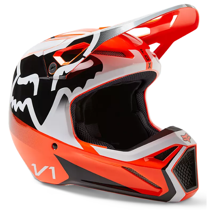 Casque FOX leed v1 orange 2023 | Oxmoto