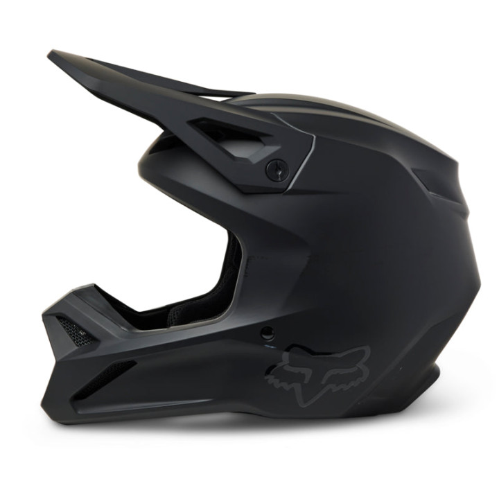 Casque FOX solid v1 noir mat 2023 | Oxmoto