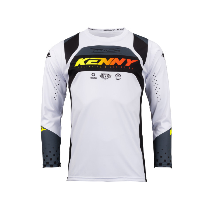 Maillot KENNY track focus noir/blanc 2023 | Oxmoto