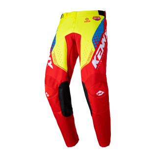 Pantalon KENNY track focus jaune fluo/rouge 2023 | Oxmoto