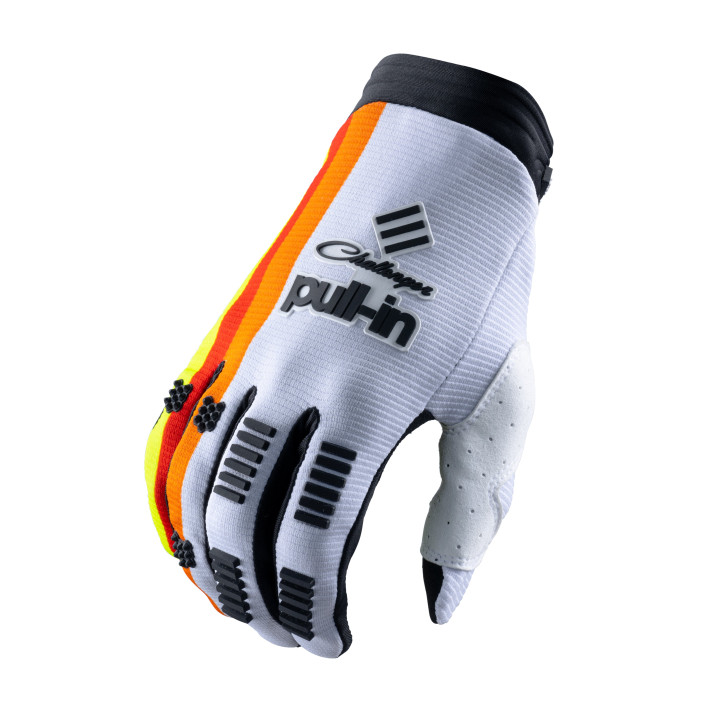 Gants Pull-In race jaune fluo/rouge/orange | Oxmoto
