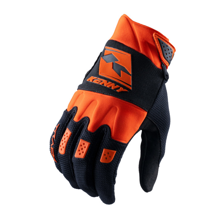Gants enfant KENNY track noir/orange | Oxmoto