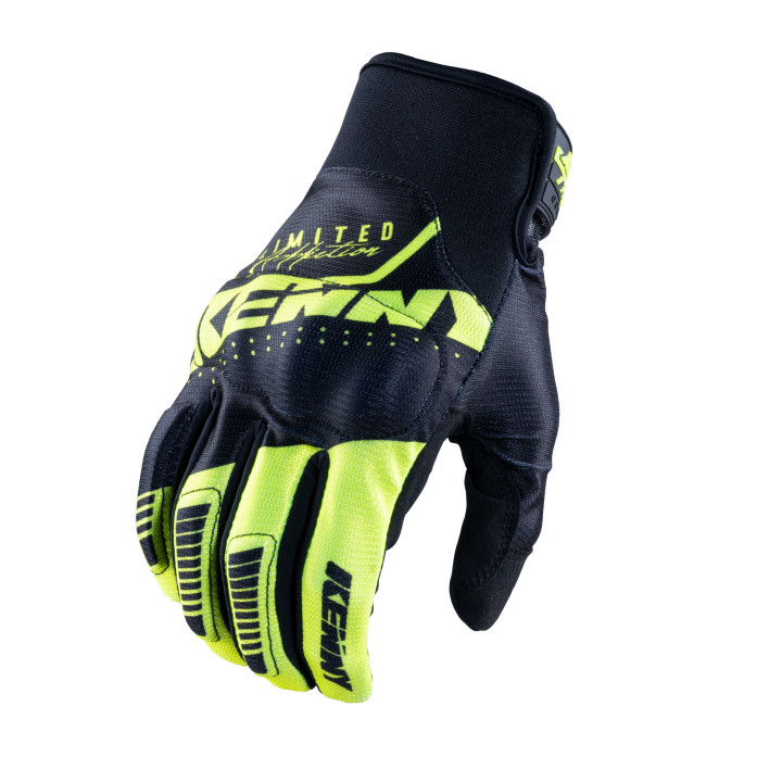 Gants KENNY defender noir/jaune fluo 2025 | Oxmoto