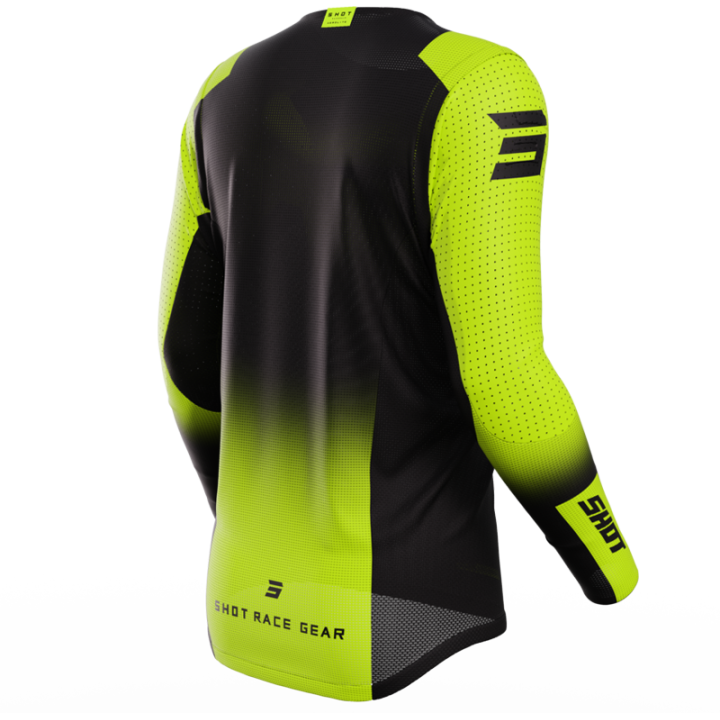 Maillot SHOT aerolite ultima jaune fluo | Oxmoto