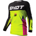 Maillot SHOT contact tracer jaune fluo 2023 | Oxmoto
