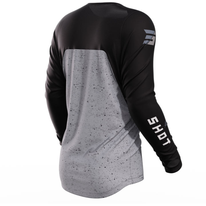 Maillot SHOT contact speck noir/gris 2023 | Oxmoto
