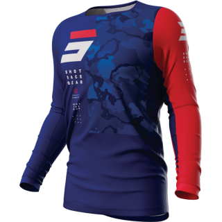 Maillot SHOT contact camo 2.0 bleu 2023 | Oxmoto