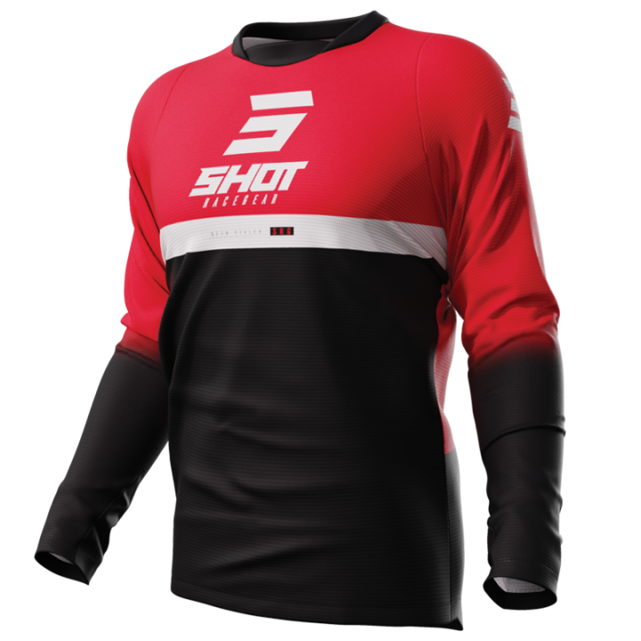 Maillot SHOT devo reflex rouge | Oxmoto
