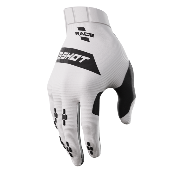 Gants SHOT race blanc 2025 | Oxmoto