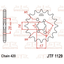 Pignon JT SPROCKETS acier standard - 420 JTF1129.12 | Oxmoto
