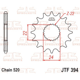 Pignon JT SPROCKETS acier standard - 520 JTF394.13 | Oxmoto