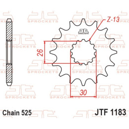 Pignon JT SPROCKETS acier standard - 525 JTF1183.17 | Oxmoto