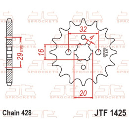 Pignon JT SPROCKETS acier standard - 428 JTF1425.15 | Oxmoto