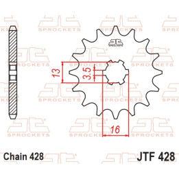 Pignon JT SPROCKETS acier standard - 428 JTF428.12 | Oxmoto