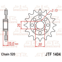 Pignon JT SPROCKETS acier standard - 520 JTF1404.17 | Oxmoto