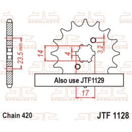 Pignon JT SPROCKETS acier standard - 420 JTF1128.11 | Oxmoto