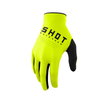 Gants SHOT raw jaune fluo 2024 | Oxmoto