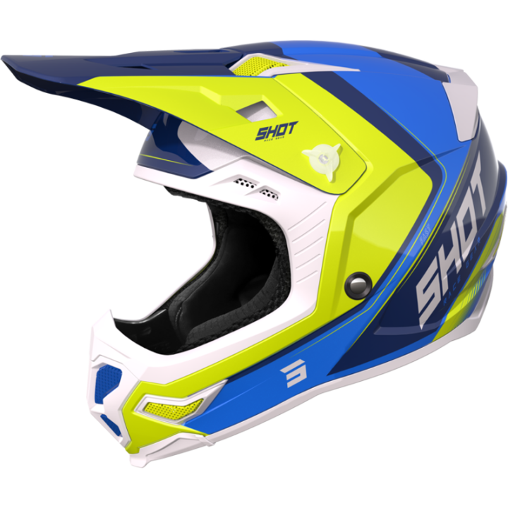 Casque SHOT core fast bleu/jaune 2023 | Oxmoto