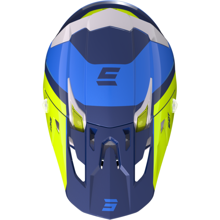Casque SHOT core fast bleu/jaune 2023 | Oxmoto