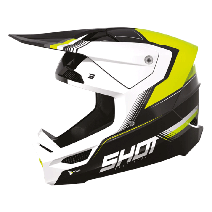 Casque SHOT race raw jaune fluo mat 2023 | Oxmoto