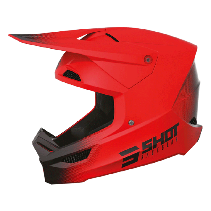 Casque SHOT race raw rouge mat 2023 | Oxmoto