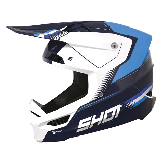 Casque SHOT race tracer bleu/blanc 2023 | Oxmoto