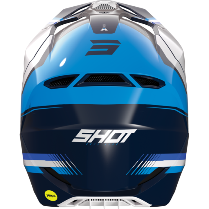 Casque SHOT race tracer bleu/blanc 2023 | Oxmoto
