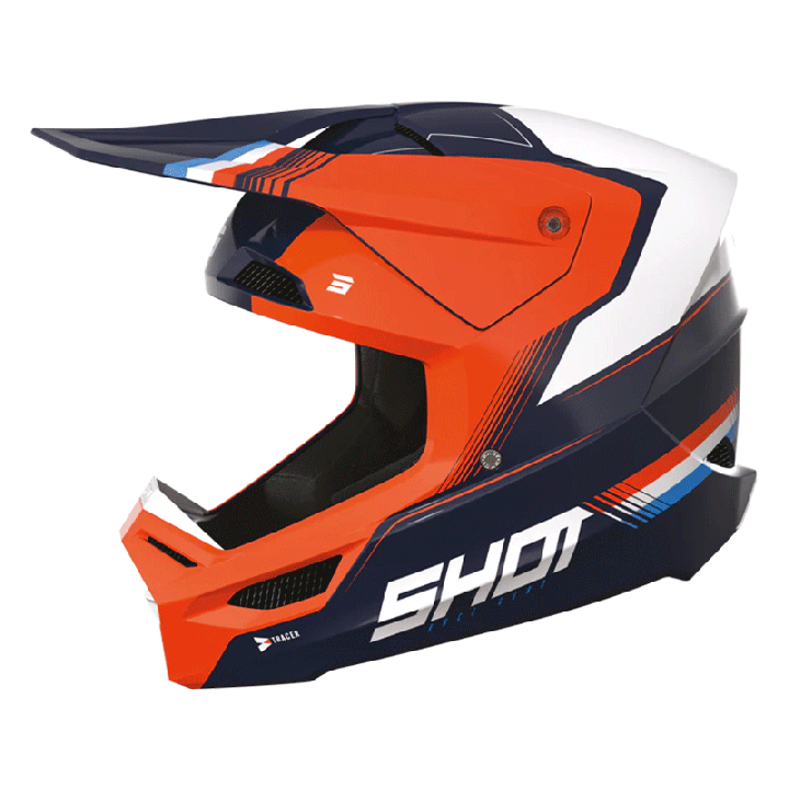 Casque SHOT race tracer orange fluo 2023 | Oxmoto