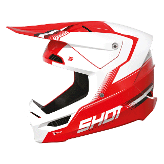 Casque SHOT race tracer rouge/blanc 2023 | Oxmoto