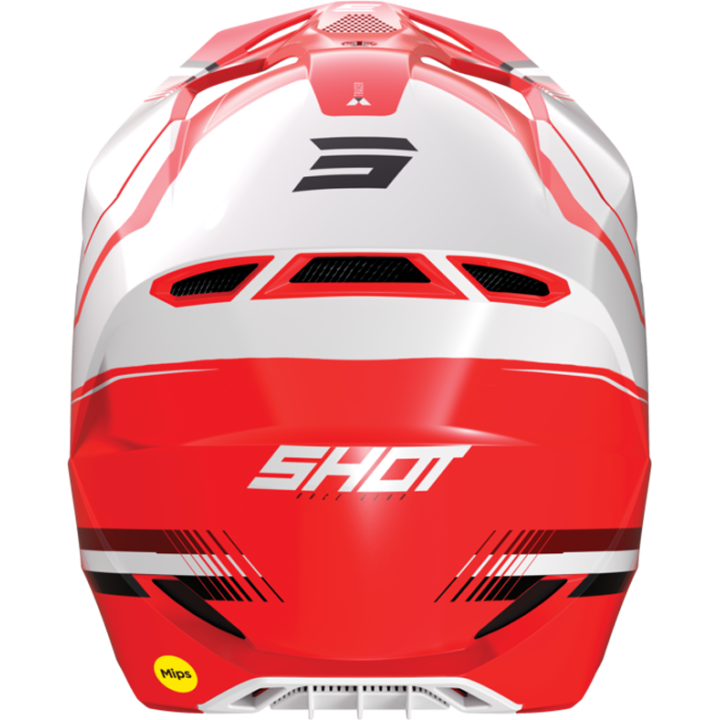 Casque SHOT race tracer rouge/blanc 2023 | Oxmoto