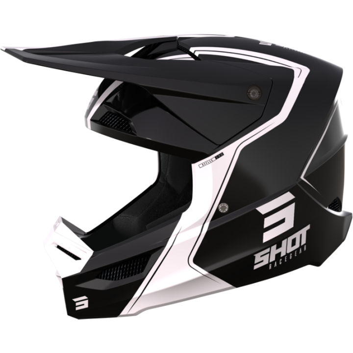 Casque SHOT furious reflex noir/blanc 2023 | Oxmoto
