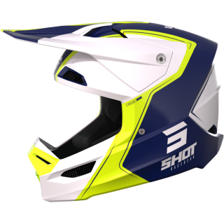 Casque SHOT furious reflex bleu/jaune/blanc 2023 | Oxmoto