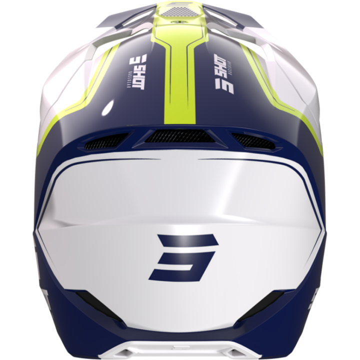 Casque SHOT furious reflex bleu/jaune/blanc 2023 | Oxmoto