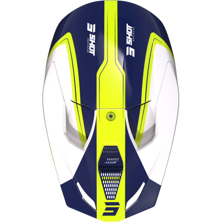 Casque SHOT furious reflex bleu/jaune/blanc 2023 | Oxmoto