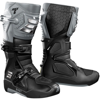Bottes SHOT race 6 noir/gris/chrome 2026 | Oxmoto