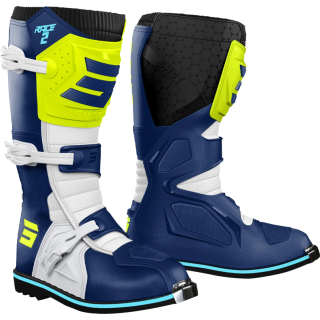 Bottes SHOT race 2 bleu/jaune fluo 2026 | Oxmoto
