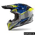 Casque Airoh aviator 3 push bleu 2024 | Oxmoto