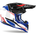 Casque Airoh aviator 3 push bleu/rouge 2024 | Oxmoto
