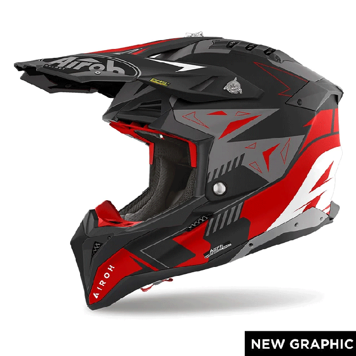 Casque Airoh aviator 3 spin rouge matt 2024 | Oxmoto